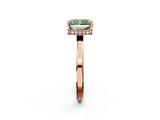 Rose gold Fancy Green Radiant  Cut Solitaire Engagement Ring with Four-Prong Setting on a Classic Band_20