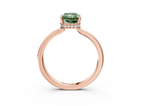 Rose gold Fancy Green Radiant  Cut Solitaire Engagement Ring with Four-Prong Setting on a Classic Band_21