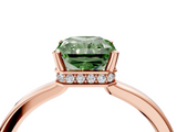 Rose gold Fancy Green Radiant  Cut Solitaire Engagement Ring with Four-Prong Setting on a Classic Band_22