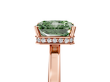 Rose gold Fancy Green Radiant  Cut Solitaire Engagement Ring with Four-Prong Setting on a Classic Band_23