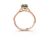 Rose gold Fancy Green Radiant Cut Solitaire Engagement Ring with Tapered Band and Four-Prong Setting_6