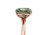 Rose gold Fancy Green Radiant  Cut Solitaire Engagement Ring with Thin Band and Four-Prong Setting_8
