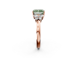 Rose gold Fancy Green Radiant  Cut Solitaire Floral Diamond Ring with Four-Prong Setting_39