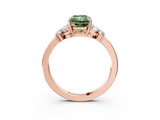 Rose gold Fancy Green Radiant  Cut Solitaire Floral Diamond Ring with Four-Prong Setting_40