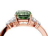 Rose gold Fancy Green Radiant  Cut Solitaire Floral Diamond Ring with Four-Prong Setting_41