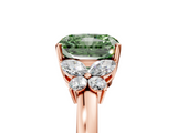 Rose gold Fancy Green Radiant  Cut Solitaire Floral Diamond Ring with Four-Prong Setting_42