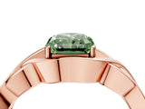 Rose gold Fancy Green Radiant Cut Solitaire Intertwined Band Prong Setting Ring_4