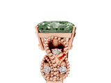 Rose gold Fancy Green Radiant Cut Solitaire Milgrain Leaf Band with Prong Setting_5