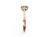 Rose gold Fancy Green Radiant  Cut Solitaire Ring with Cathedral Band and Four-Prong Setting_54