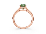 Rose gold Fancy Green Radiant  Cut Solitaire Ring with Cathedral Band and Four-Prong Setting_55
