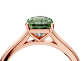 Rose gold Fancy Green Radiant  Cut Solitaire Ring with Cathedral Band and Four-Prong Setting_56