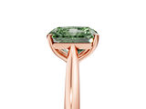 Rose gold Fancy Green Radiant  Cut Solitaire Ring with Cathedral Band and Four-Prong Setting_57