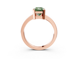 Rose gold Fancy Green Radiant  Cut Solitaire Ring with Four-Prong Setting and Classic Band_48