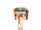 Rose gold Fancy Green Radiant  Cut Solitaire Ring with Four-Prong Setting and Classic Band_50