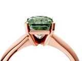 Rose gold Fancy Green Radiant  Cut Solitaire Ring with Four-Prong Setting on a Classic Band_29