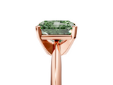 Rose gold Fancy Green Radiant  Cut Solitaire Ring with Four-Prong Setting on a Classic Band_30