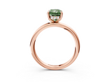 Rose gold Fancy Green Radiant  Cut Solitaire Ring with Thin Band and Four-Prong Setting_19