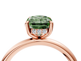 Rose gold Fancy Green Radiant  Cut Solitaire Ring with Thin Band and Four-Prong Setting_20