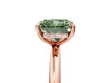 Rose gold Fancy Green Radiant  Cut Solitaire Ring with Thin Band and Four-Prong Setting_21