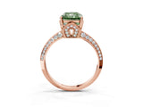 Rose gold Fancy Green Radiant Cut Solitaire Split Shank Pave Diamond Engagement Ring with Four-Prong Setting_27