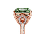 Rose gold Fancy Green Radiant Cut Solitaire Split Shank Pave Diamond Engagement Ring with Four-Prong Setting_29