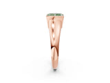 Rose gold Fancy Green Radiant Cut Solitaire Tension Set Diamond Ring with Split Shank Band_2