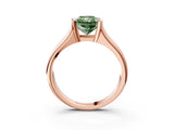 Rose gold Fancy Green Radiant Cut Solitaire Tension Set Diamond Ring with Split Shank Band_3