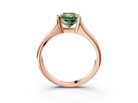 Rose gold Fancy Green Radiant Cut Solitaire Tension Set Diamond Ring with Split Shank Band_3