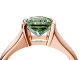 Rose gold Fancy Green Radiant Cut Solitaire Tension Set Diamond Ring with Split Shank Band_4