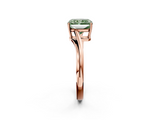 Rose gold Fancy Green Radiant  Cut Solitaire Twist Band Ring with Four-Prong Setting_22