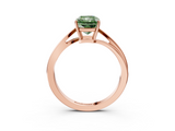 Rose gold Fancy Green Radiant  Cut Solitaire Twist Band Ring with Four-Prong Setting_23