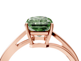 Rose gold Fancy Green Radiant  Cut Solitaire Twist Band Ring with Four-Prong Setting_24
