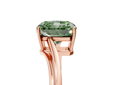 Rose gold Fancy Green Radiant  Cut Solitaire Twist Band Ring with Four-Prong Setting_25