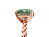 Rose gold Fancy Green Radiant  Cut Solitaire Twisted Band with Four-Prong Setting_104