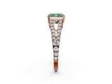 Rose gold Fancy Green Radiant  Cut Split Shank Pave Diamond Engagement Ring with Four-Prong Setting_26