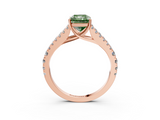 Rose gold Fancy Green Radiant  Cut Split Shank Pave Diamond Engagement Ring with Four-Prong Setting_27