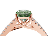 Rose gold Fancy Green Radiant  Cut Split Shank Pave Diamond Engagement Ring with Four-Prong Setting_28