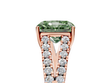 Rose gold Fancy Green Radiant  Cut Split Shank Pave Diamond Engagement Ring with Four-Prong Setting_29