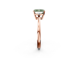 Rose gold Fancy Green Radiant  Cut Three-Stone Solitaire Ring with Round Accent Diamonds and Four-Prong Setting_22