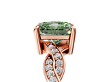 Rose gold Fancy Green Radiant  Cut Twisted Pavé Band Solitaire Ring with Four-Prong Setting_60
