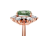 Rose gold Fancy Green Radiant  Diamond Cluster Halo Ring with Solitaire Band and Four-Prong Setting_25