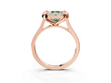 Rose gold Fancy Green Radiant  Diamond Cluster Halo Solitaire with Four-Prong Setting_80