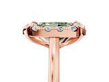Rose gold Fancy Green Radiant  Diamond Cluster Halo Solitaire with Four-Prong Setting_82