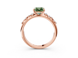 Rose gold Fancy Green Radiant  Diamond Cluster Prong-Set Solitaire Ring_43