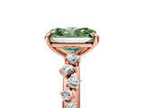 Rose gold Fancy Green Radiant  Diamond Cluster Prong-Set Solitaire Ring_45