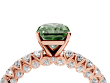 Rose gold Fancy Green Radiant  Diamond Pavé Band Solitaire Ring with Four-Prong Setting_49