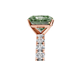 Rose gold Fancy Green Radiant  Diamond Pavé Band Solitaire Ring with Four-Prong Setting_50