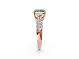 Rose gold Fancy Green Radiant  Diamond Pavé Band Solitaire Ring with Four-Prong Setting_50