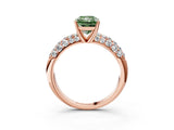 Rose gold Fancy Green Radiant  Diamond Pavé Band Solitaire Ring with Four-Prong Setting_51