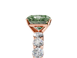 Rose gold Fancy Green Radiant  Diamond Pavé Band Solitaire with Four-Prong Setting_8